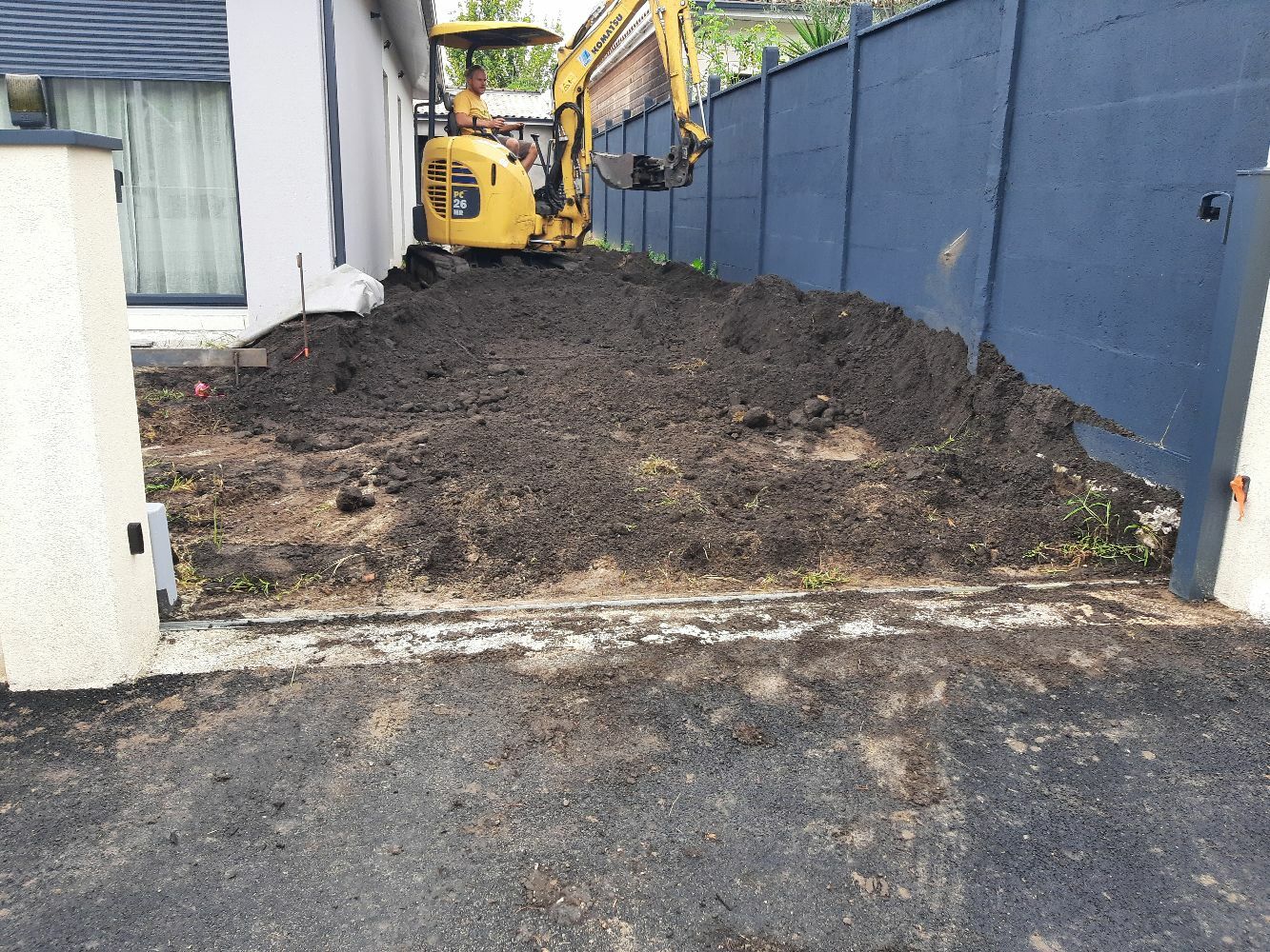 Travaux préparatoire du côté de jardin