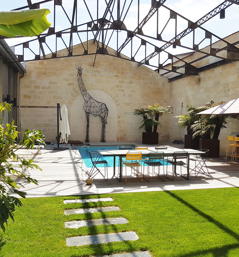 Aménagement d'un jardin à Bordeaux réalisé par Créateck Paysage, paysagiste Bordeaux