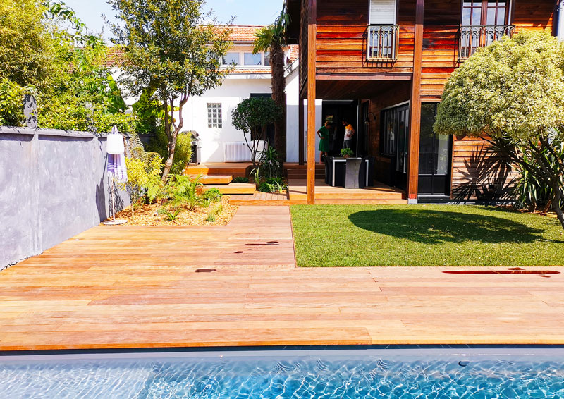 Aménagement d'un jardin dechoppe par Createck paysage, paysagiste bordeaux