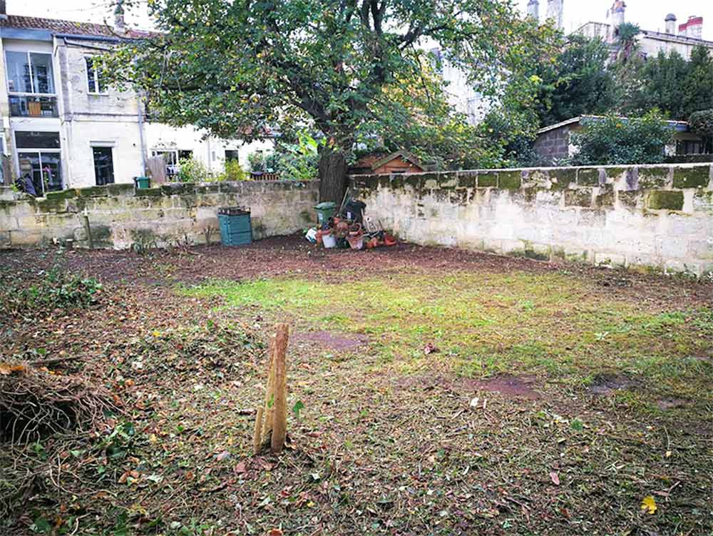 Photo avant l'aménagement de jardin de créateck, paysagiste bordeaux